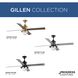 Gillen 56 inch Matte Black with Rustic Charcoal Blades Indoor/Outdoor Ceiling Fan