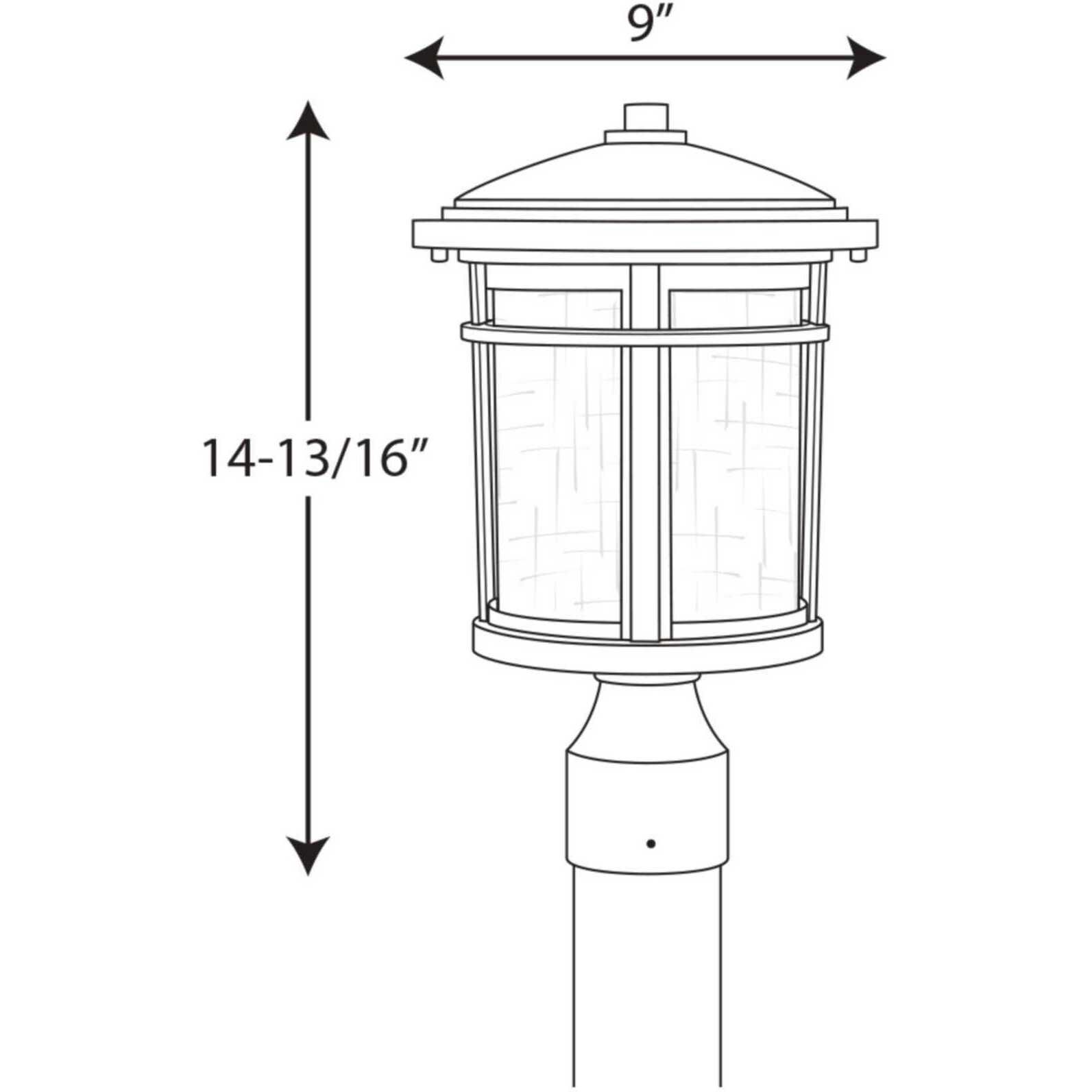 Progress Lighting Wish 1 Light LED Post Lantern Black P6424 3130K9