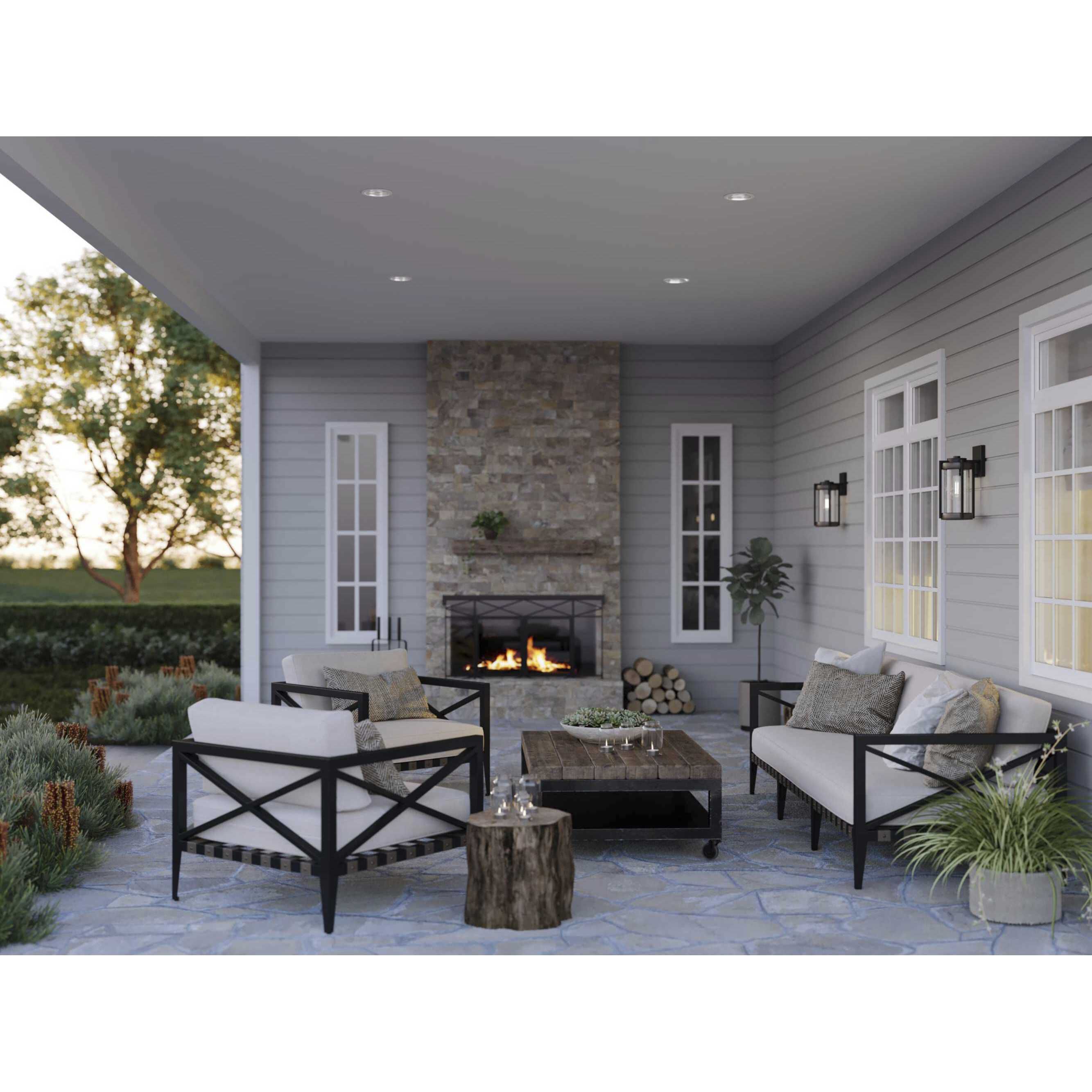 4in Recessed Trim PAR20 Satin White Open Shower Trim