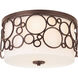 Bingo 3 Light 14 inch Venetian Bronze Flush Mount Ceiling Light