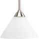 Metro 1 Light 8 inch Brushed Nickel Mini-Pendant Ceiling Light in Etched Opal