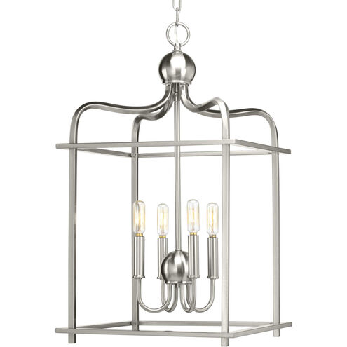 Assembly Hall 4 Light 15 inch Brushed Nickel Pendant Ceiling Light, Design Series