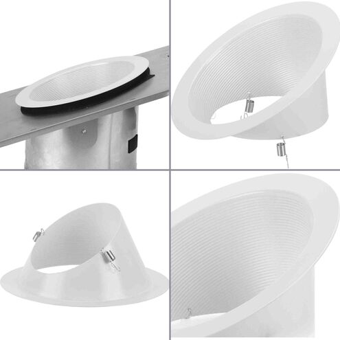 6in Slope Recessed Trim PAR30 Satin White Step Baffle Trim