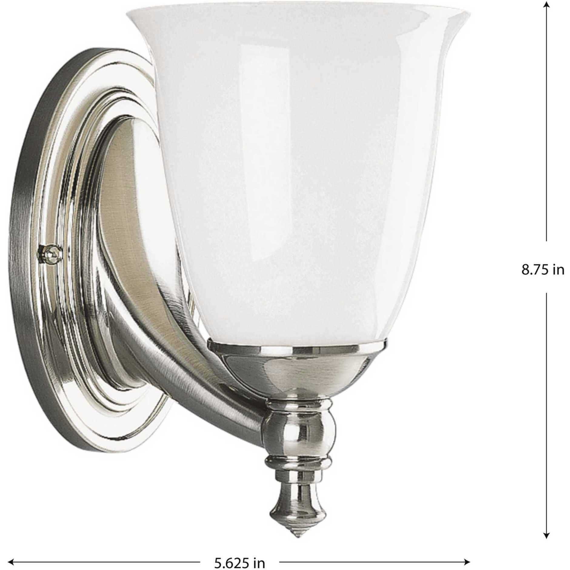 Victorian 1 Light 6 inch Brushed Nickel Bath Vanity Wall Light, Delta