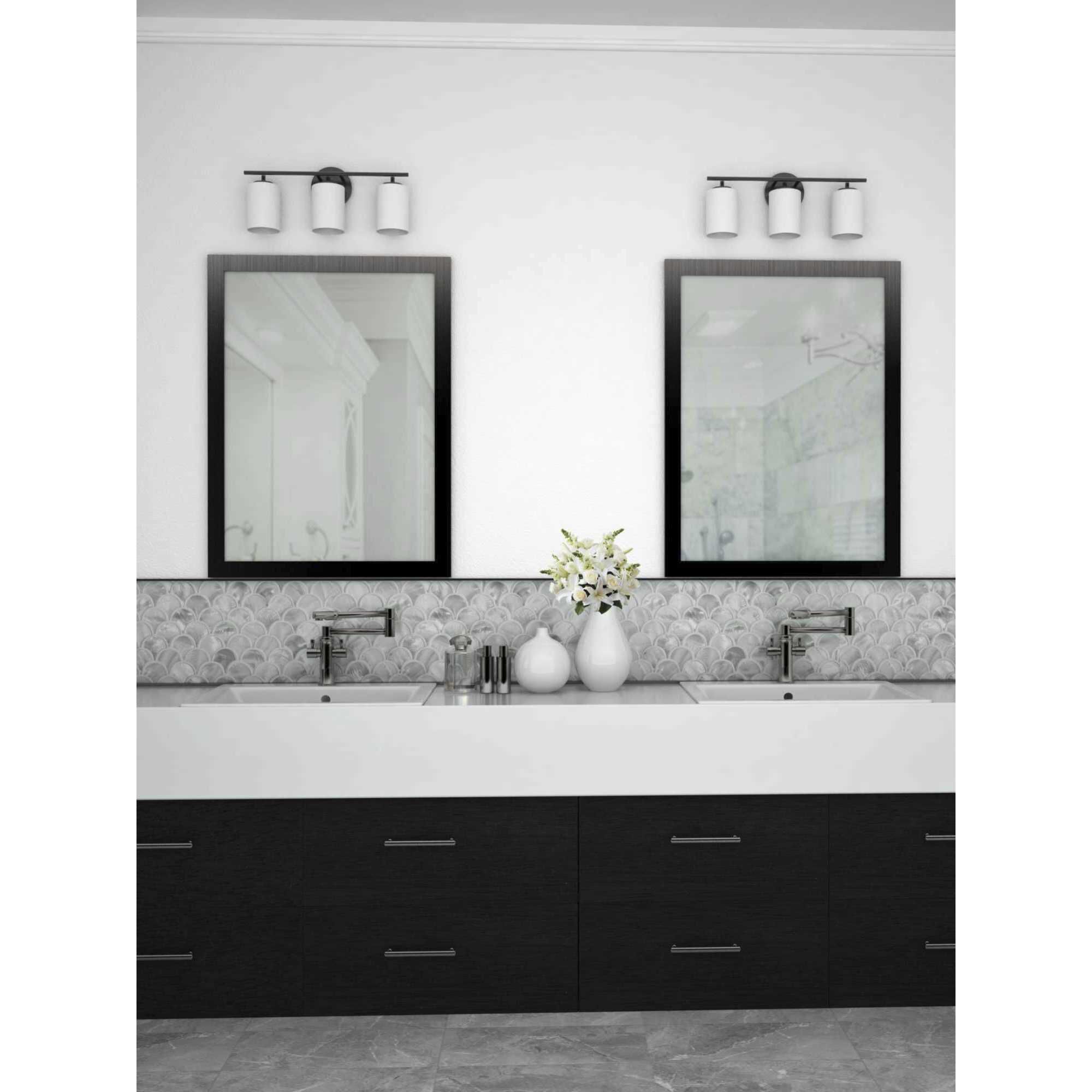 Replay 3 Light 22 inch Black Bath Vanity Wall Light