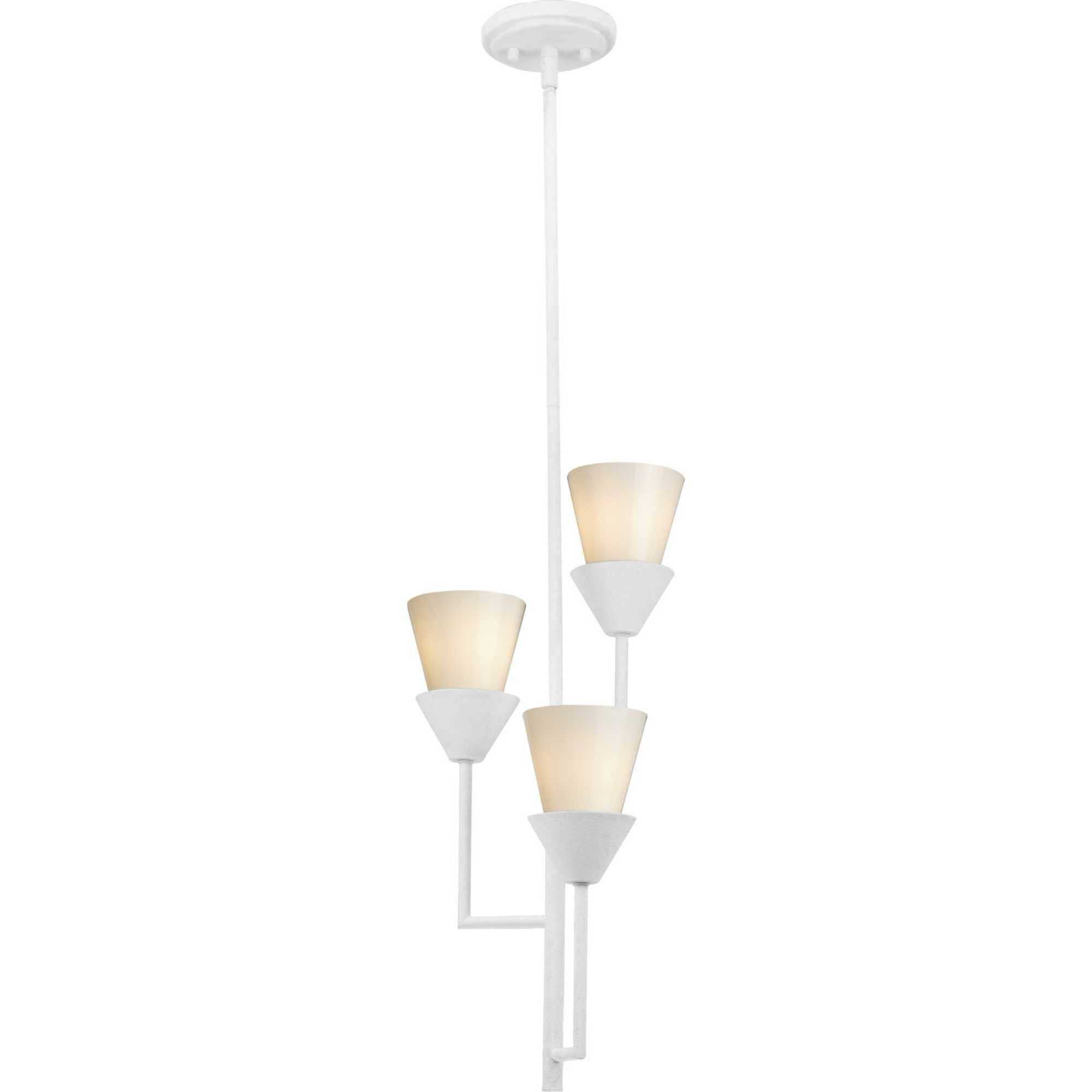Pinellas 3 Light 12 inch White Plaster Pendant Ceiling Light, Design Series