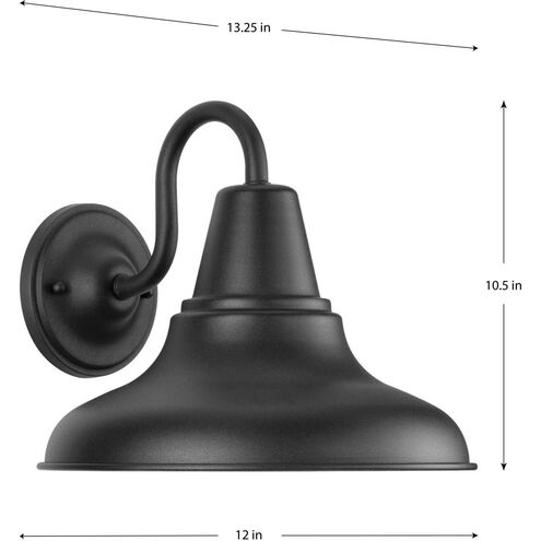 District Outdoor Wall Lantern in Black, Standard Lamping