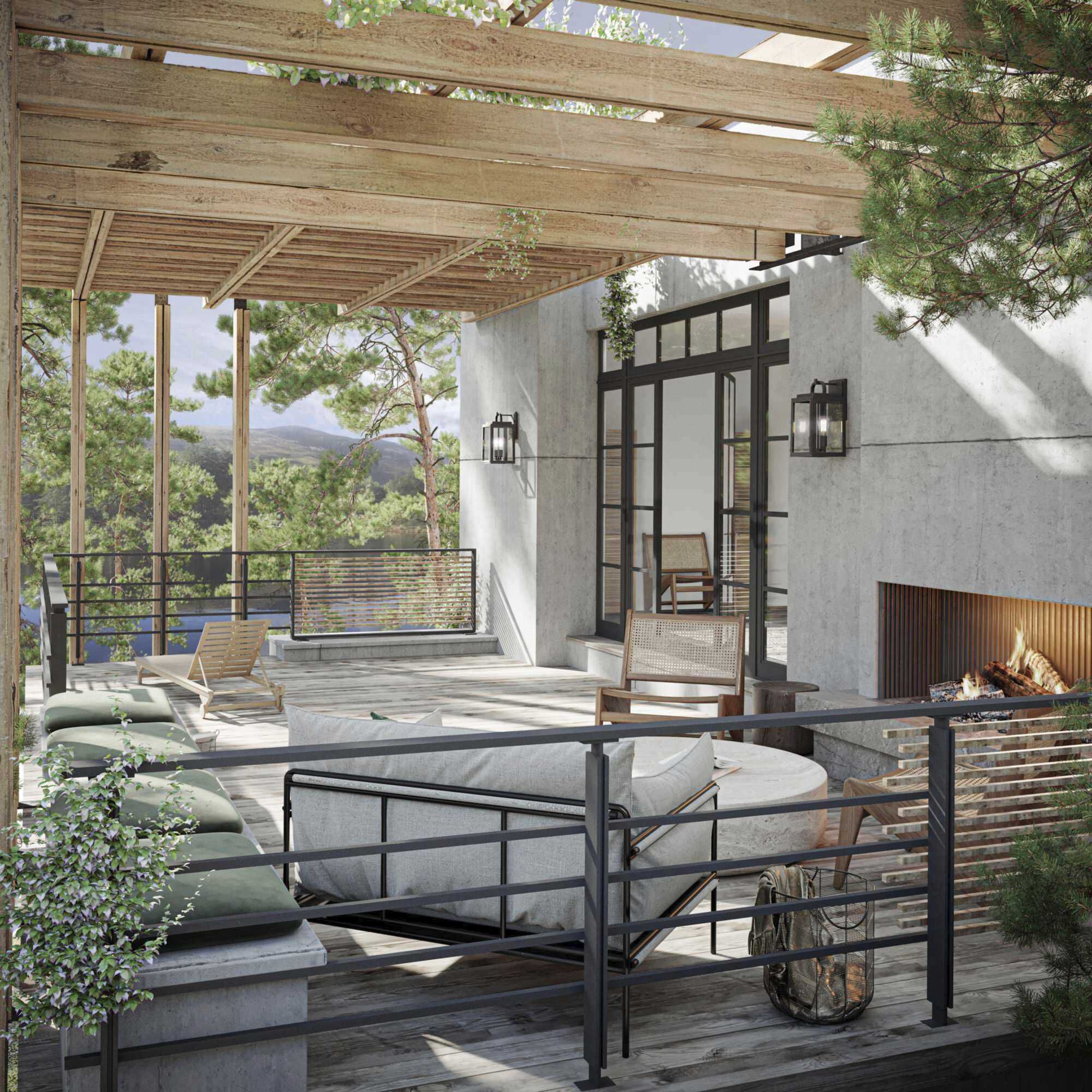 Grandbury 2 Light 17 inch Textured Black Outdoor Wall Lantern, with DURASHIELD, Medium