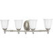 Victorian 4 Light 33 inch Pearl Nickel Bath Vanity Wall Light
