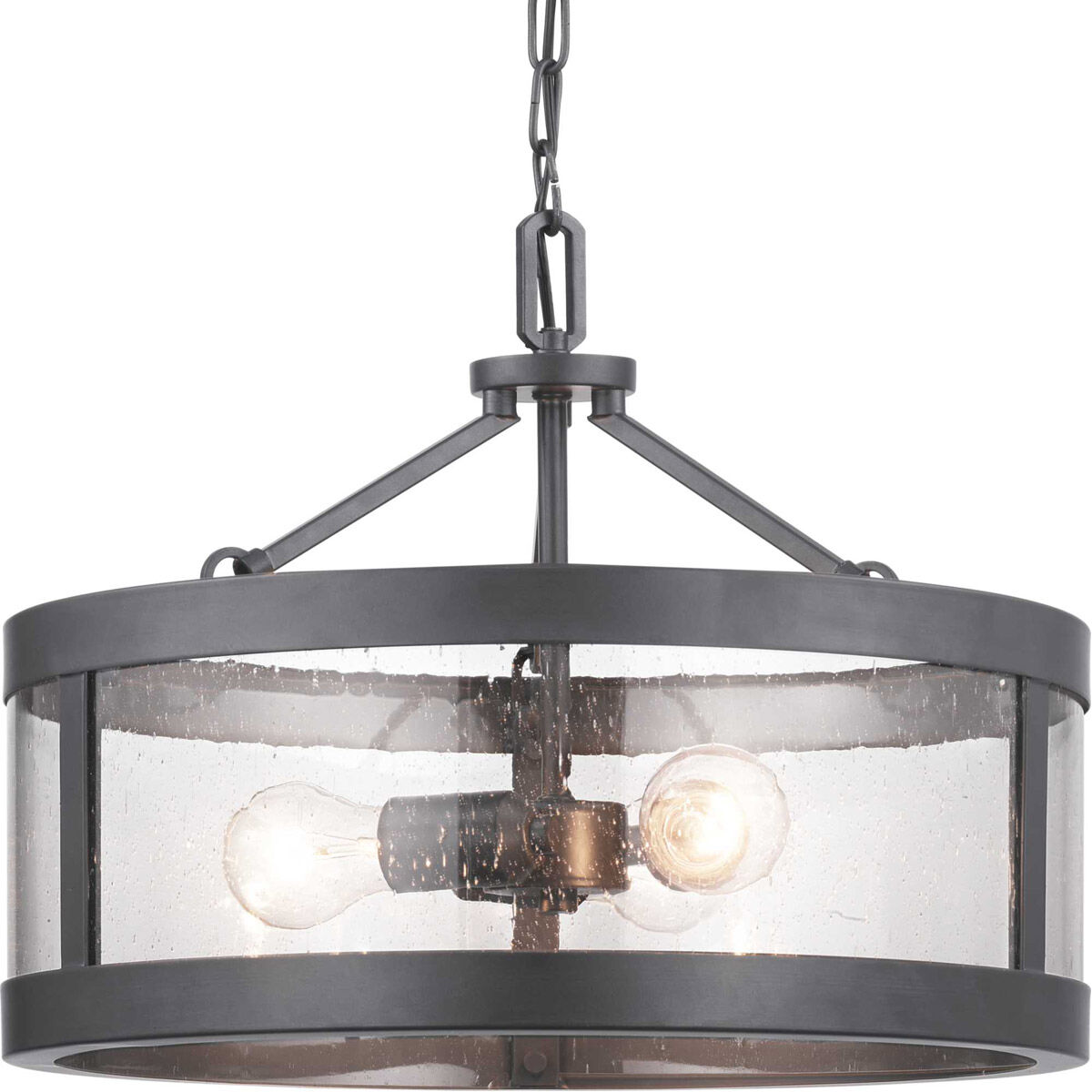 Gresham 3 Light 18 inch Graphite Semi-Flush Mount Convertible Ceiling Light, Design Series