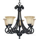 Le Jardin 5 Light 26 inch Espresso Chandelier Ceiling Light