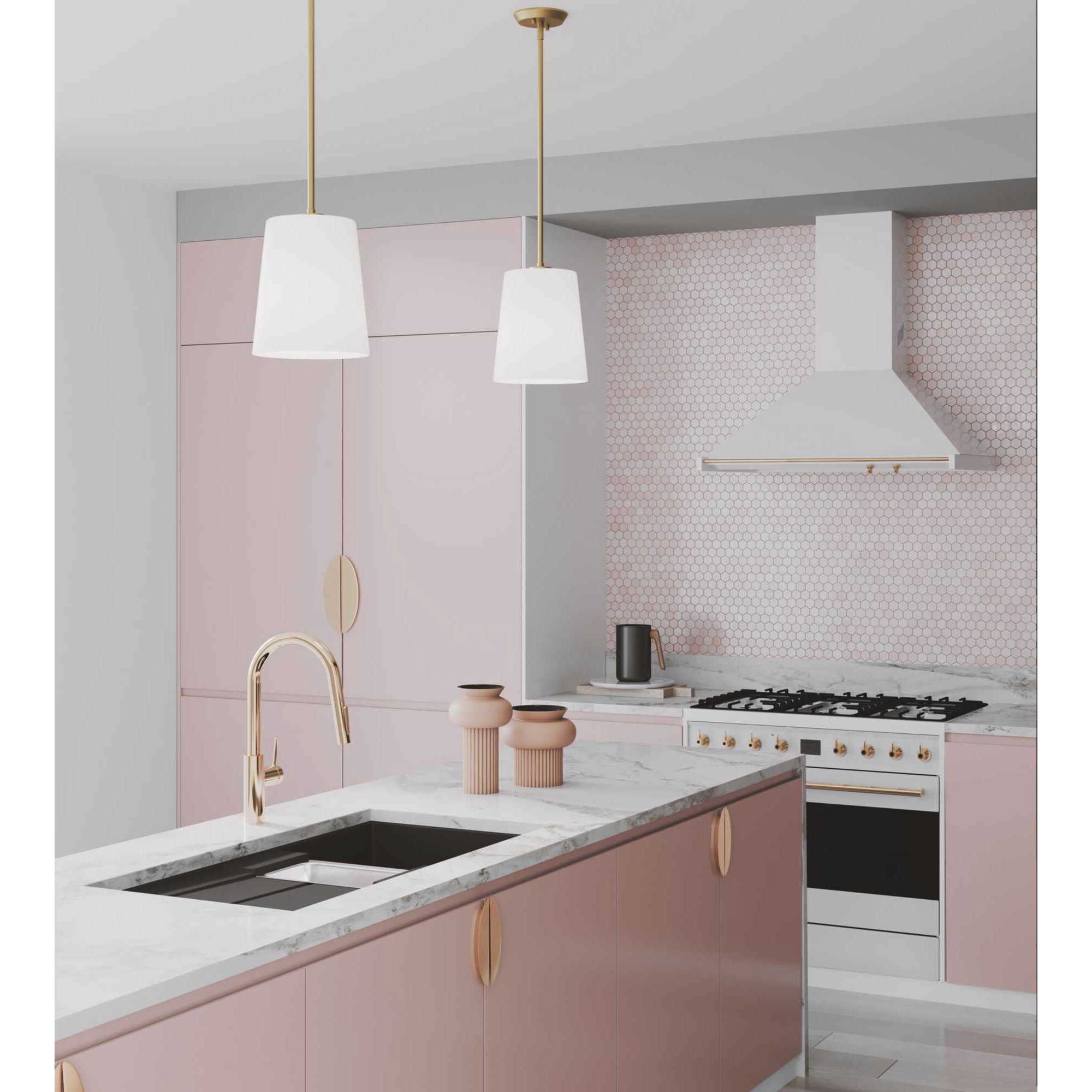 Clarion 1 Light 9 inch Satin Brass Pendant Ceiling Light