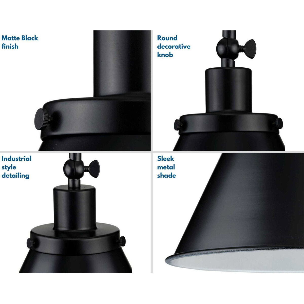 Hinton 1 Light 12.25 inch Matte Black Pendant Ceiling Light