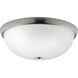 Random 3 Light 17 inch Brushed Nickel Flush Mount Ceiling Light