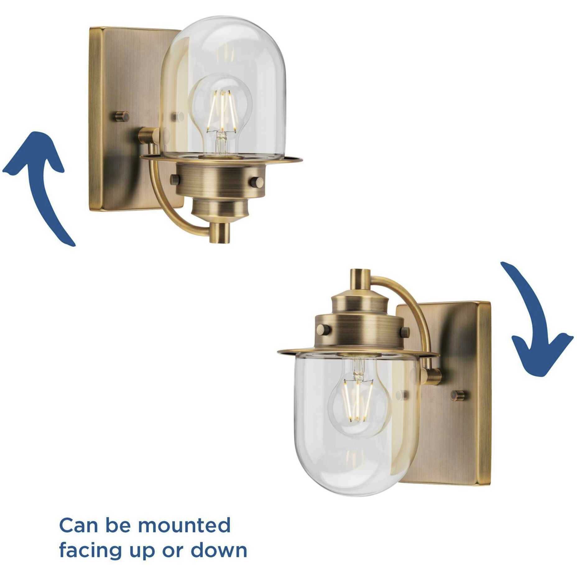 Northlake 1 Light 5.87 inch Vintage Brass Bath Light Wall Light