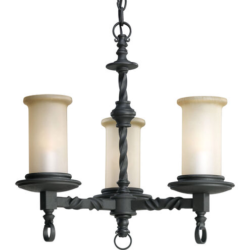 Santiago 3 Light 18 inch Forged Black Chandelier Ceiling Light