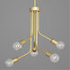 Zag 5 Light 18 inch Vintage Gold Chandelier Ceiling Light