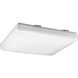 Acrylic Square 3 Light 15 inch White Flush Mount Ceiling Light