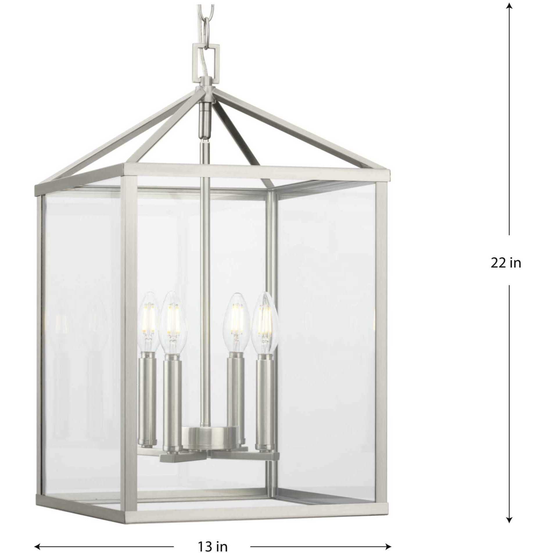 Hillcrest 4 Light 13 inch Brushed Nickel Foyer Light Ceiling Light