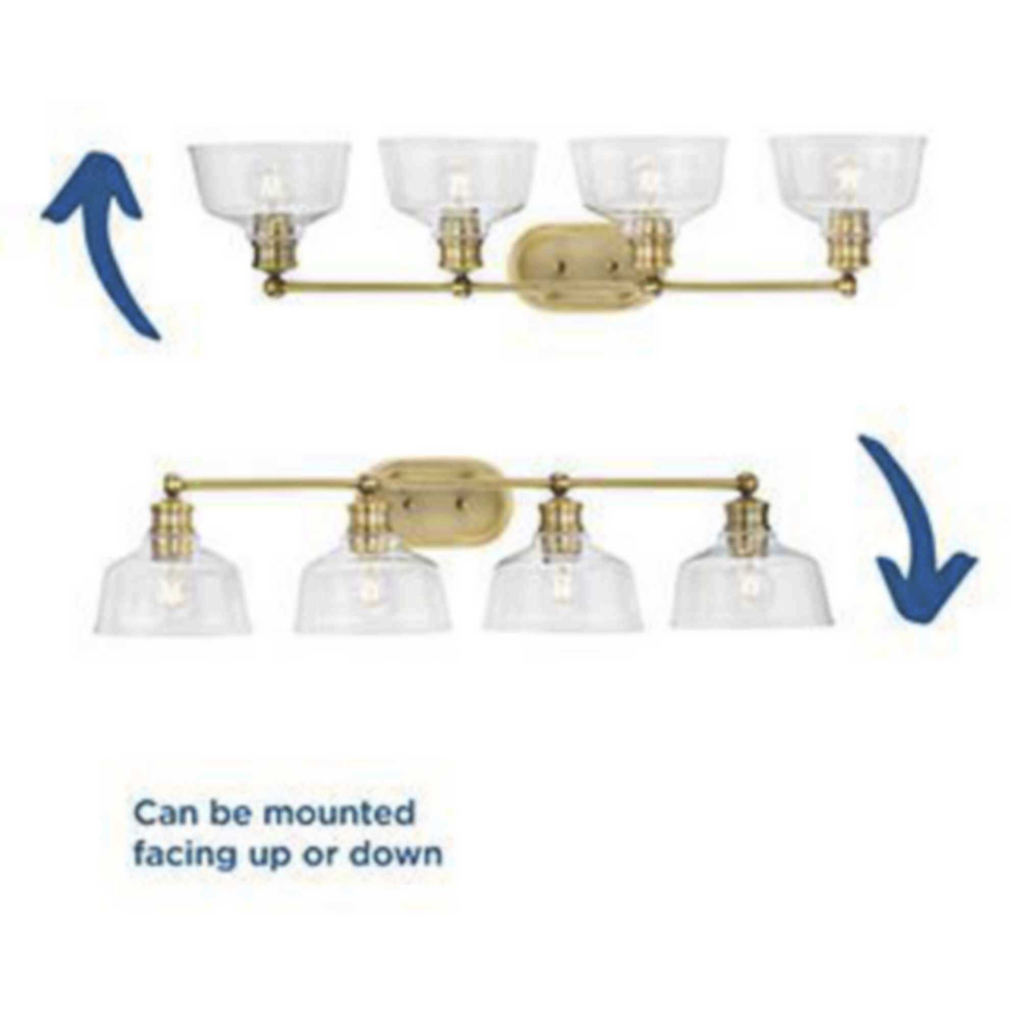 Singleton 4 Light 36 inch Vintage Brass Bath Vanity Wall Light