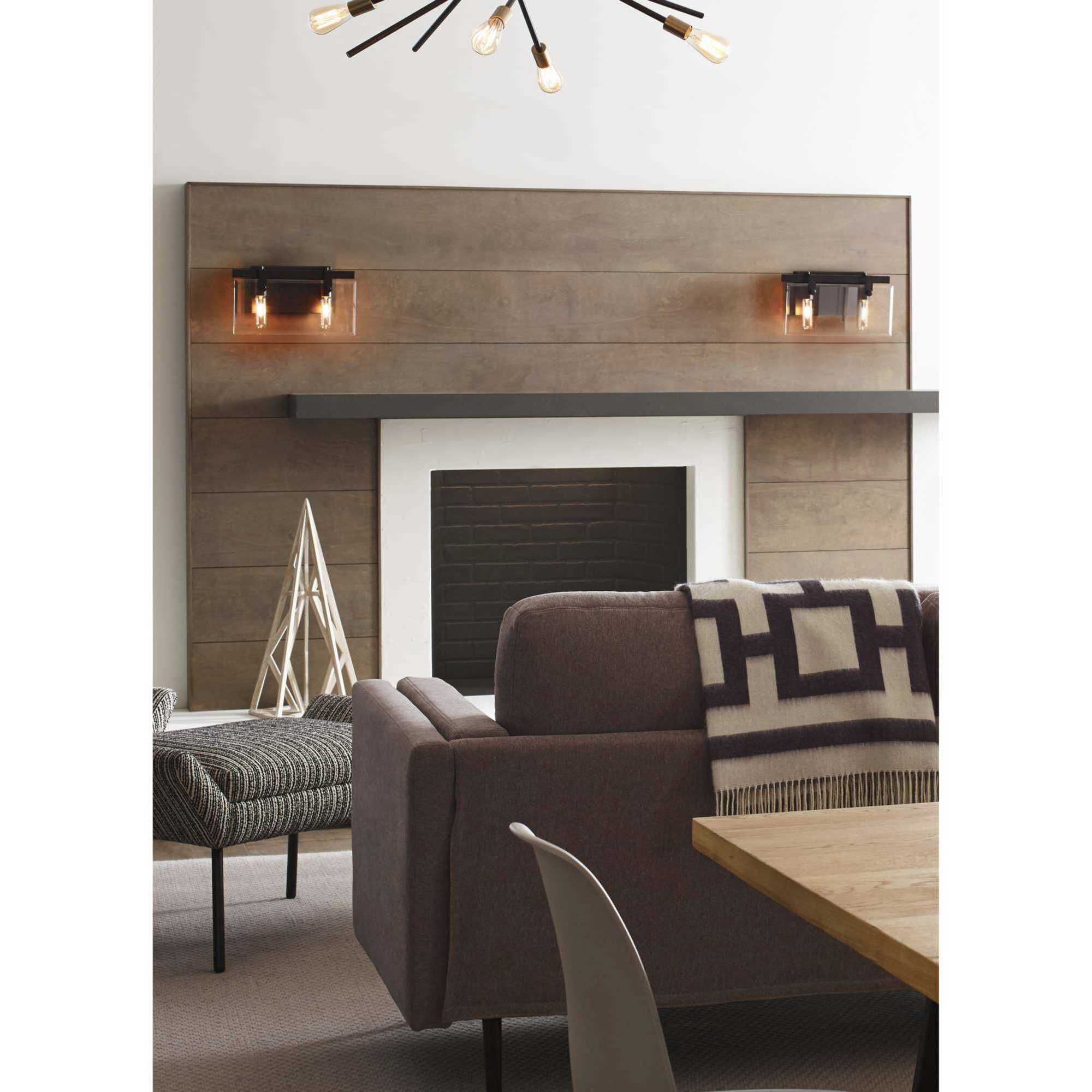 Glayse 2 Light 15 inch Antique Bronze Bath Vanity Wall Light, Design Series