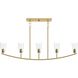 Jheni 5 Light 46 inch Brushed Gold Linear Chandelier Ceiling Light