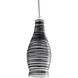 Illuma-Flex 1 Light Low Volt Brushed Nickel Flex Track Fixture Ceiling Light in White Glass With Black Pencil Wrap