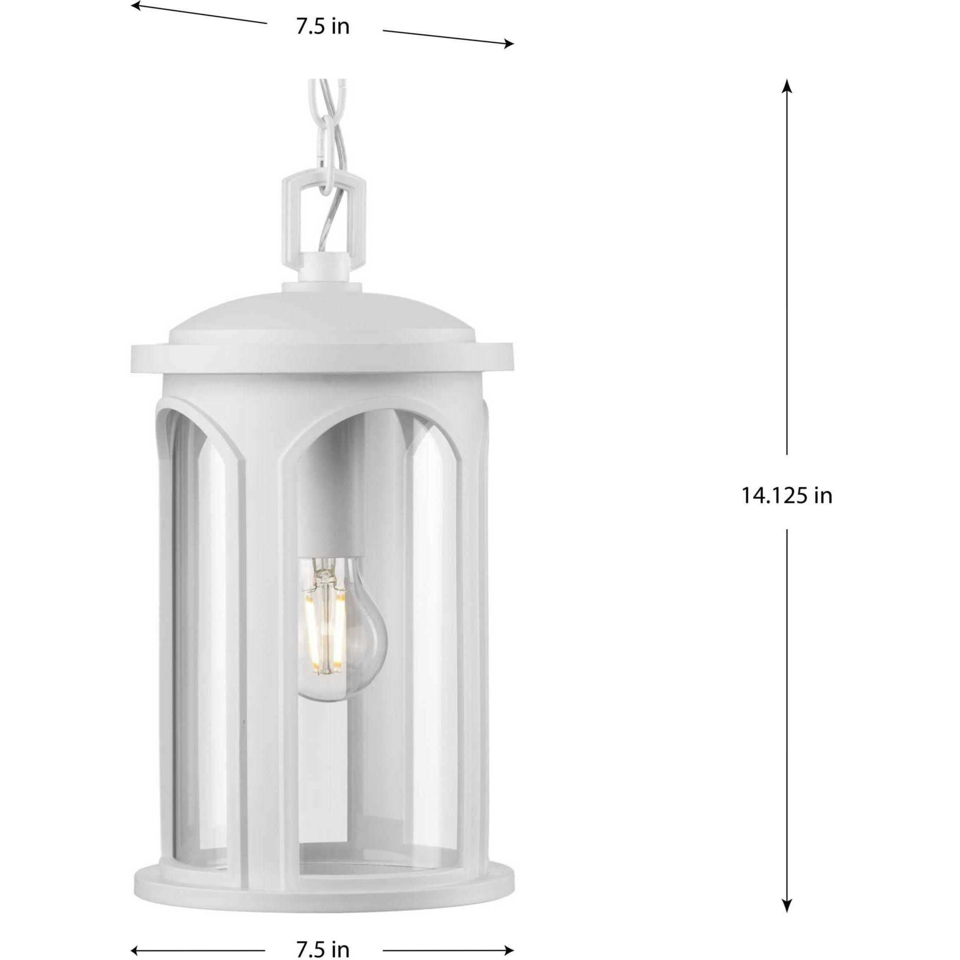 Gables 1 Light 8 inch Satin White Outdoor Hanging Lantern