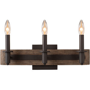 Duluth 3 Light 18 inch Satin Bronze Bath Vanity Light Wall Light