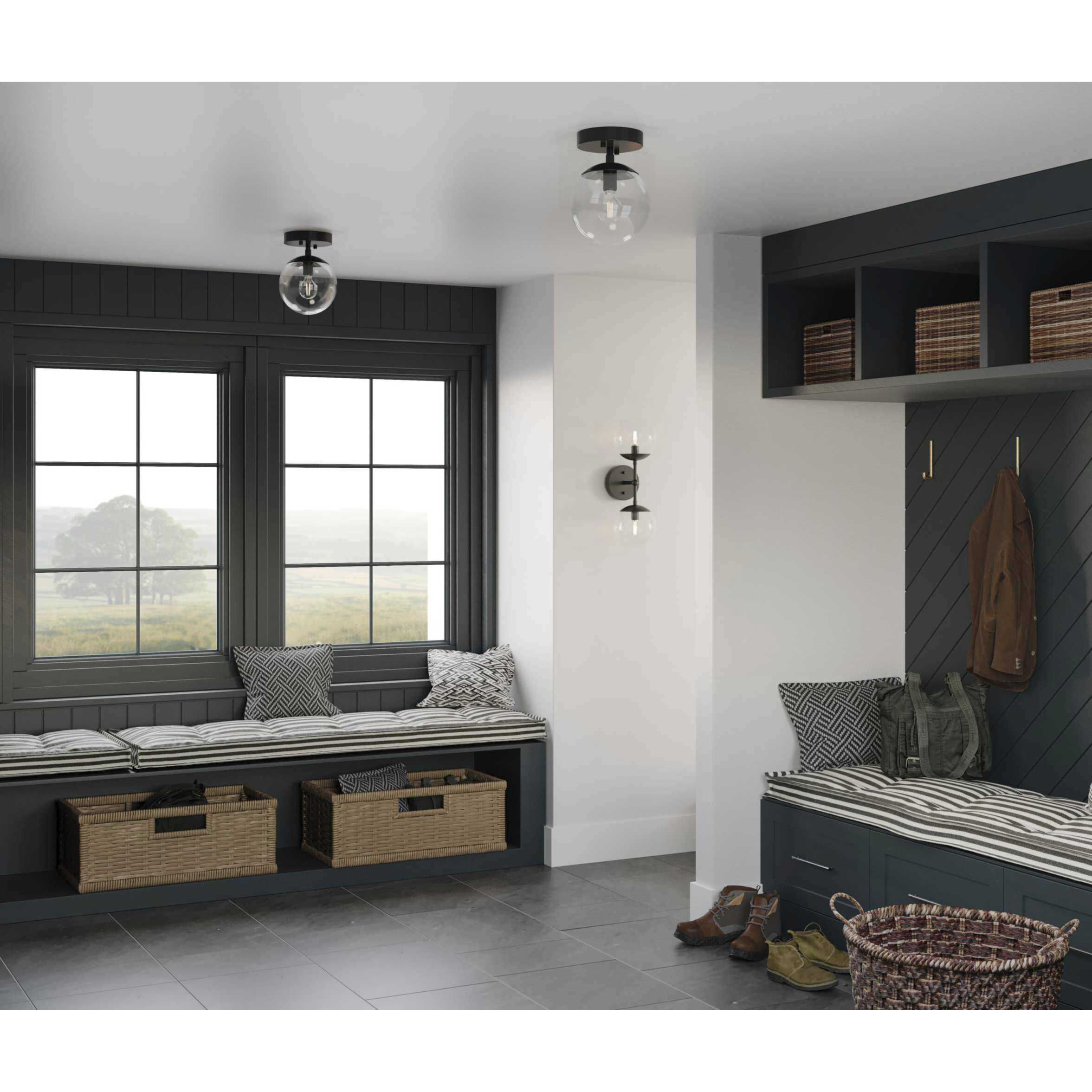 Atwell 2 Light 6.75 inch Matte Black Wall Sconce Wall Light