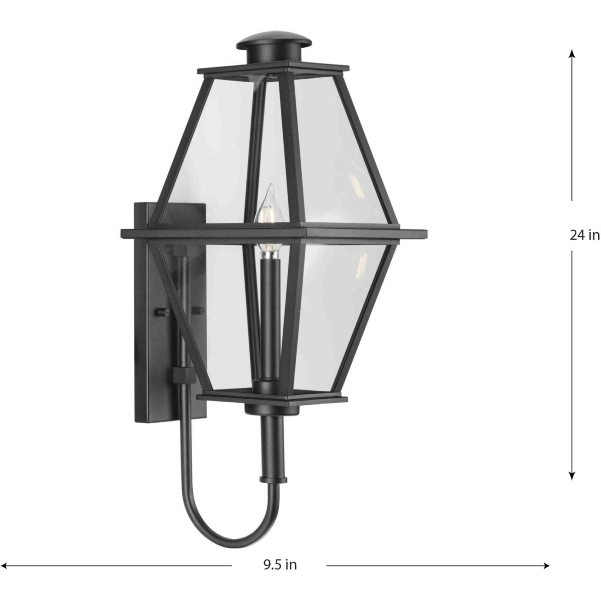Bradshaw 1 Light 24 inch Textured Black Outdoor Wall Lantern, Design Series