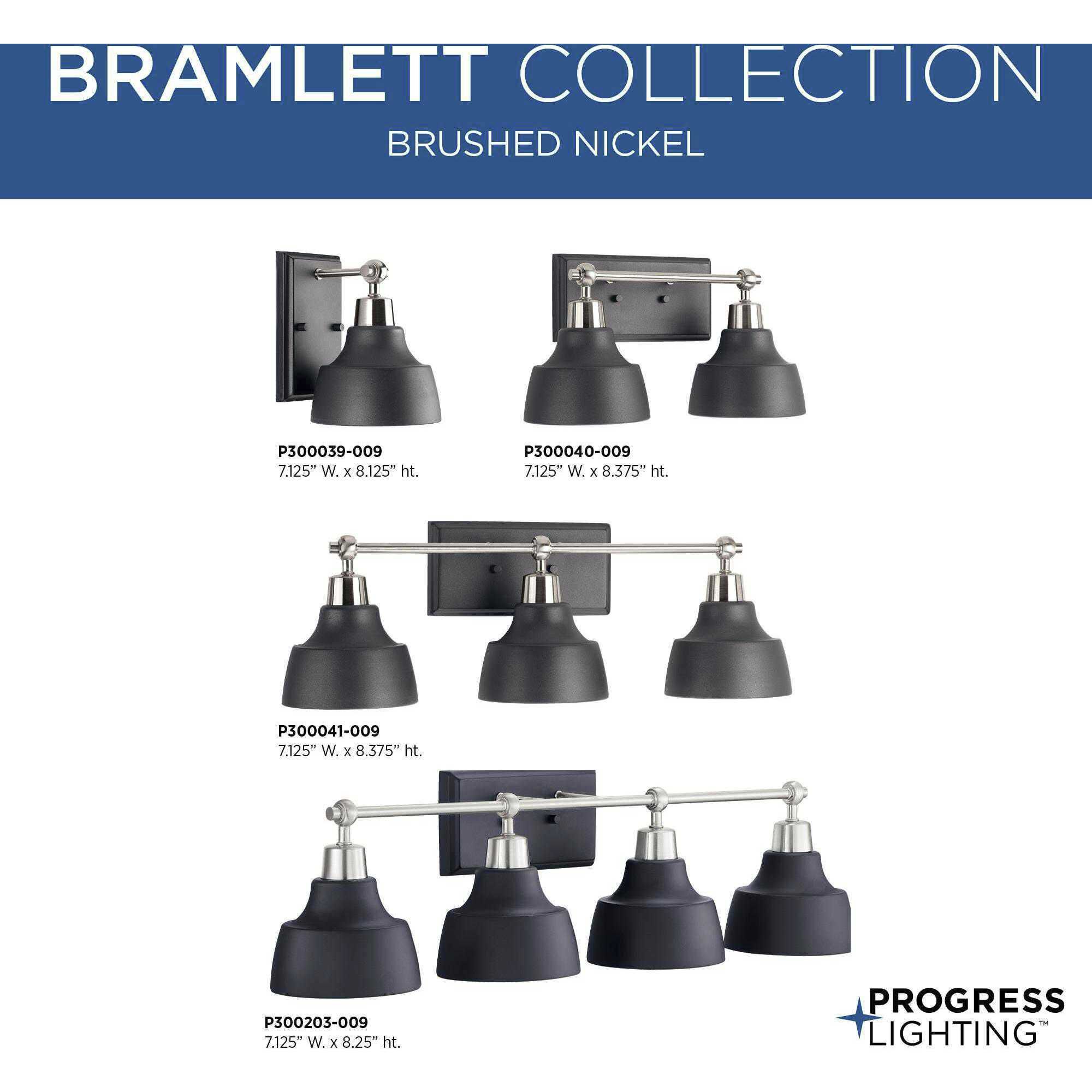 Bramlett 2 Light 15 inch Brushed Nickel Bath Vanity Wall Light