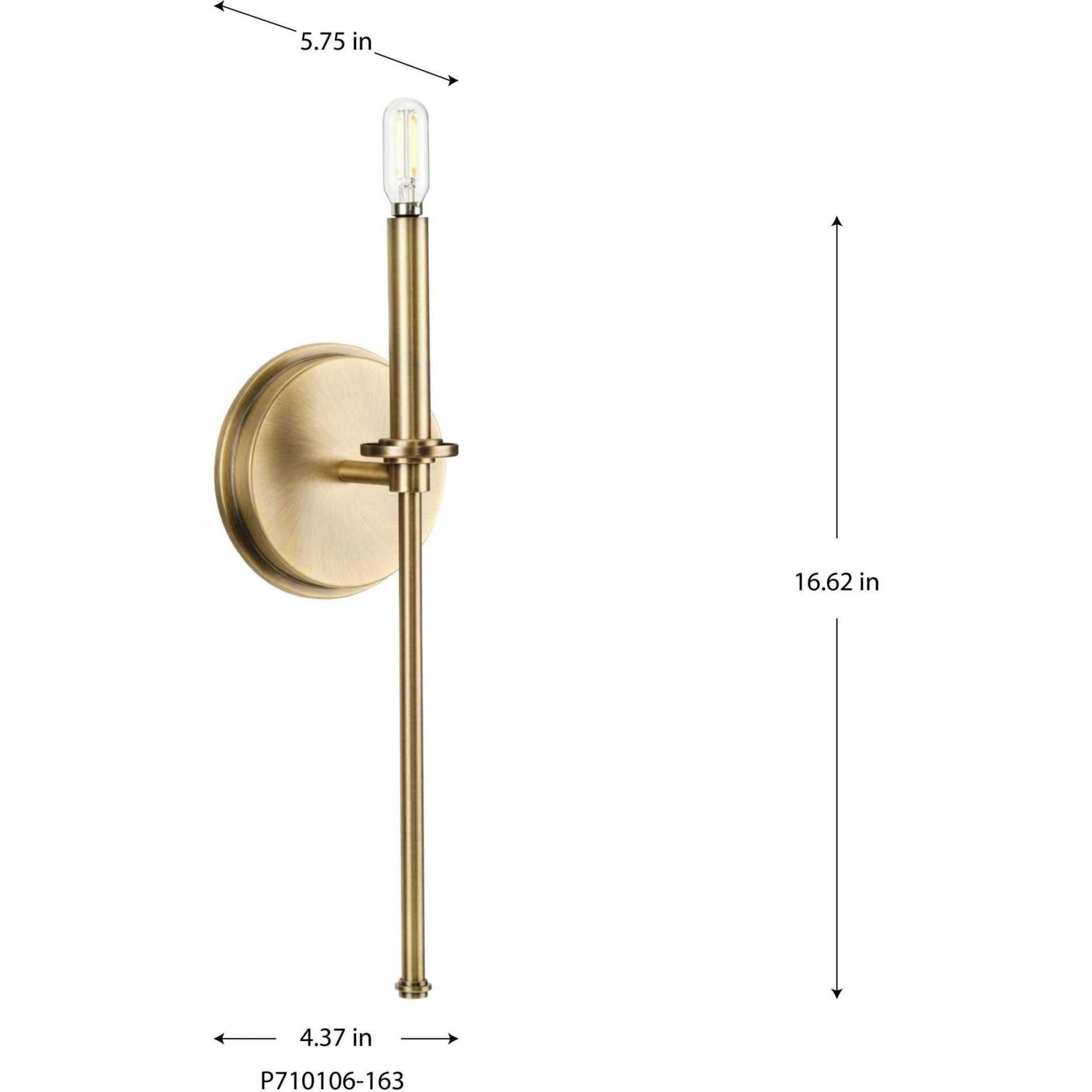 Elara 1 Light 4 inch Vintage Brass Wall Bracket Wall Light