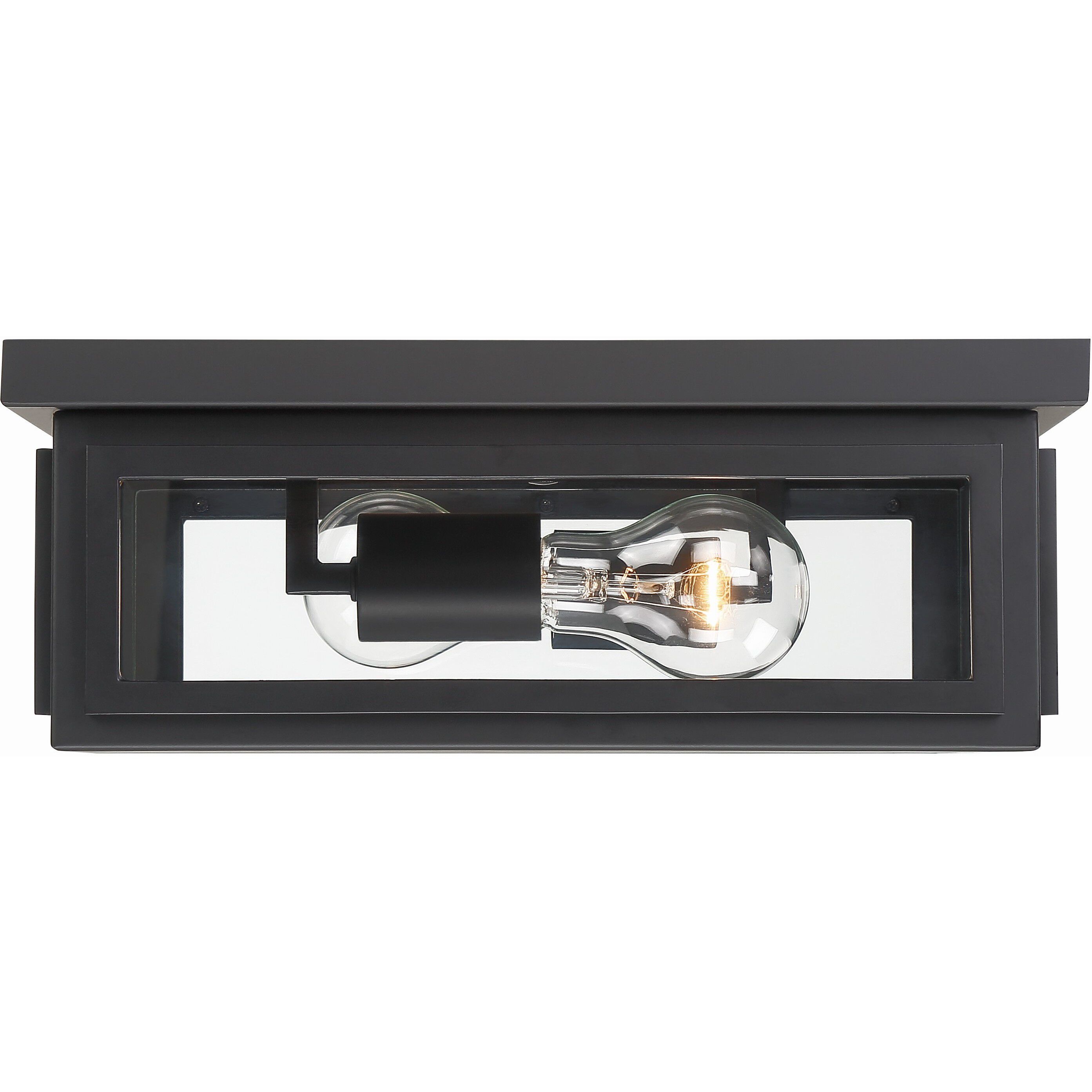 Byron 2 Light 5 inch Matte Black Outdoor Flush