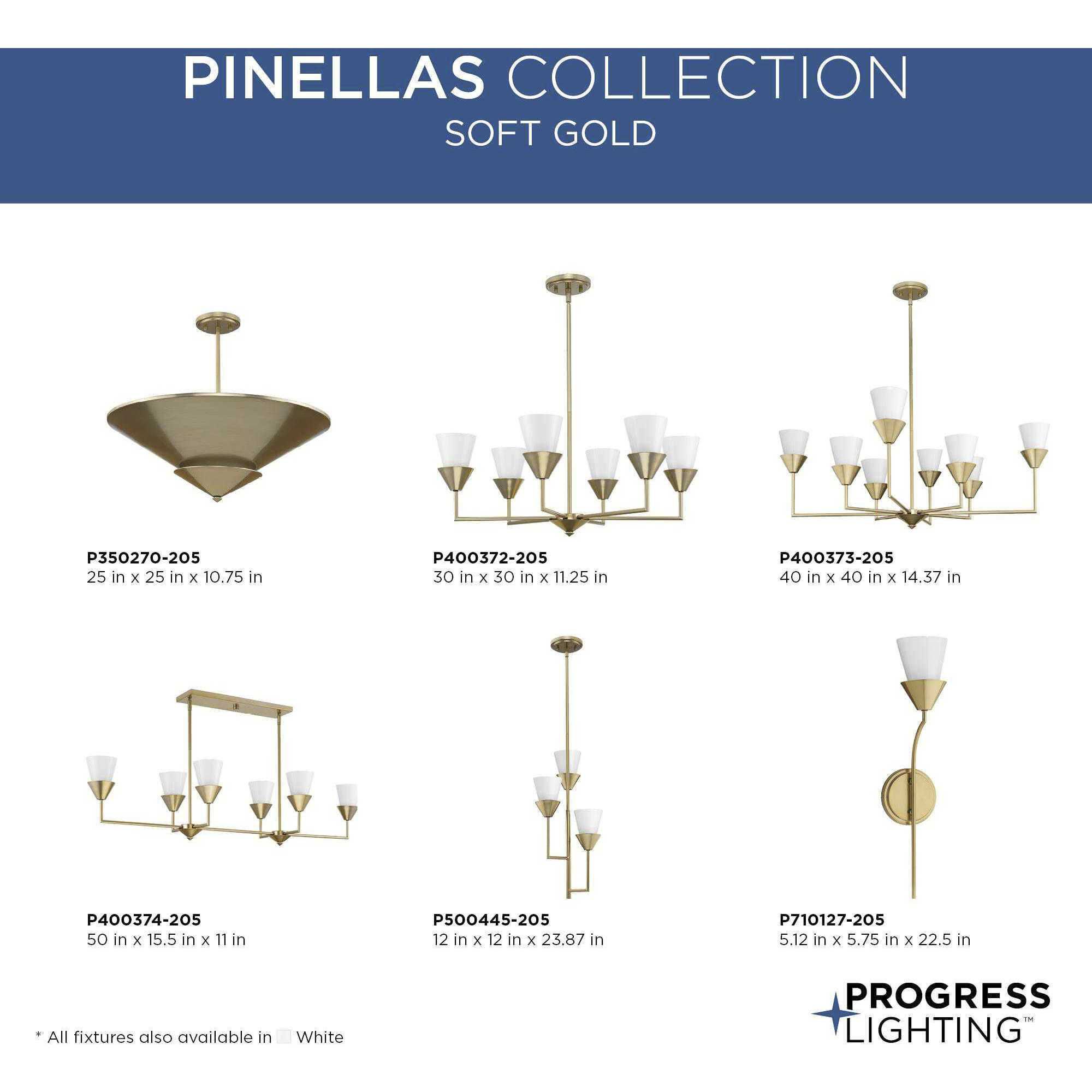 Progress P400373-205 Pinellas 8 Light 40 inch Soft Gold
