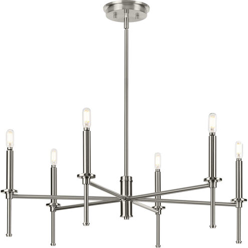 Elara 6 Light 30 inch Brushed Nickel Chandelier Ceiling Light