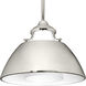 Carbon 1 Light Polished Nickel Pendant Ceiling Light, Design Series