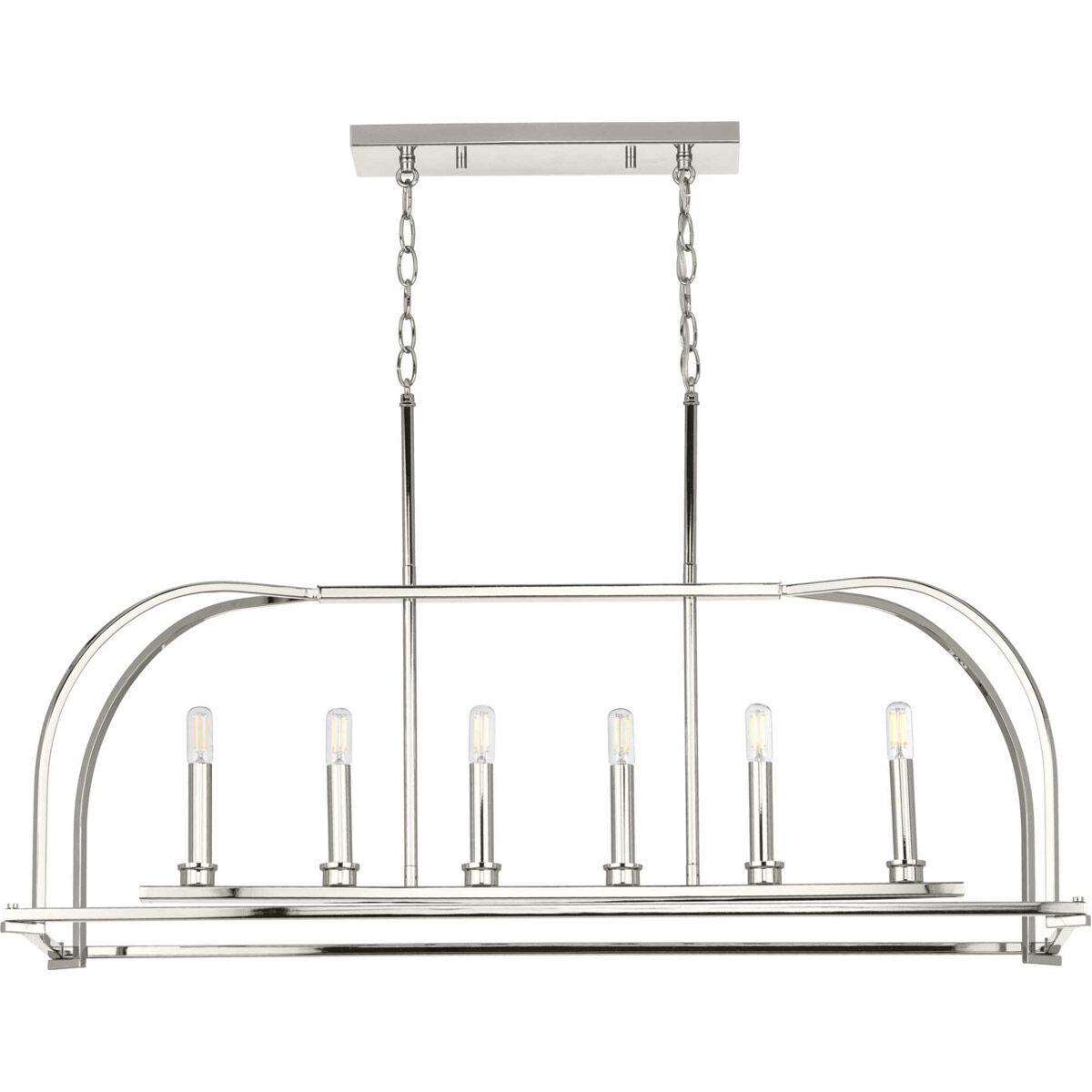 Seneca 6 Light 38.25 inch Polished Nickel Linear Chandelier Ceiling Light