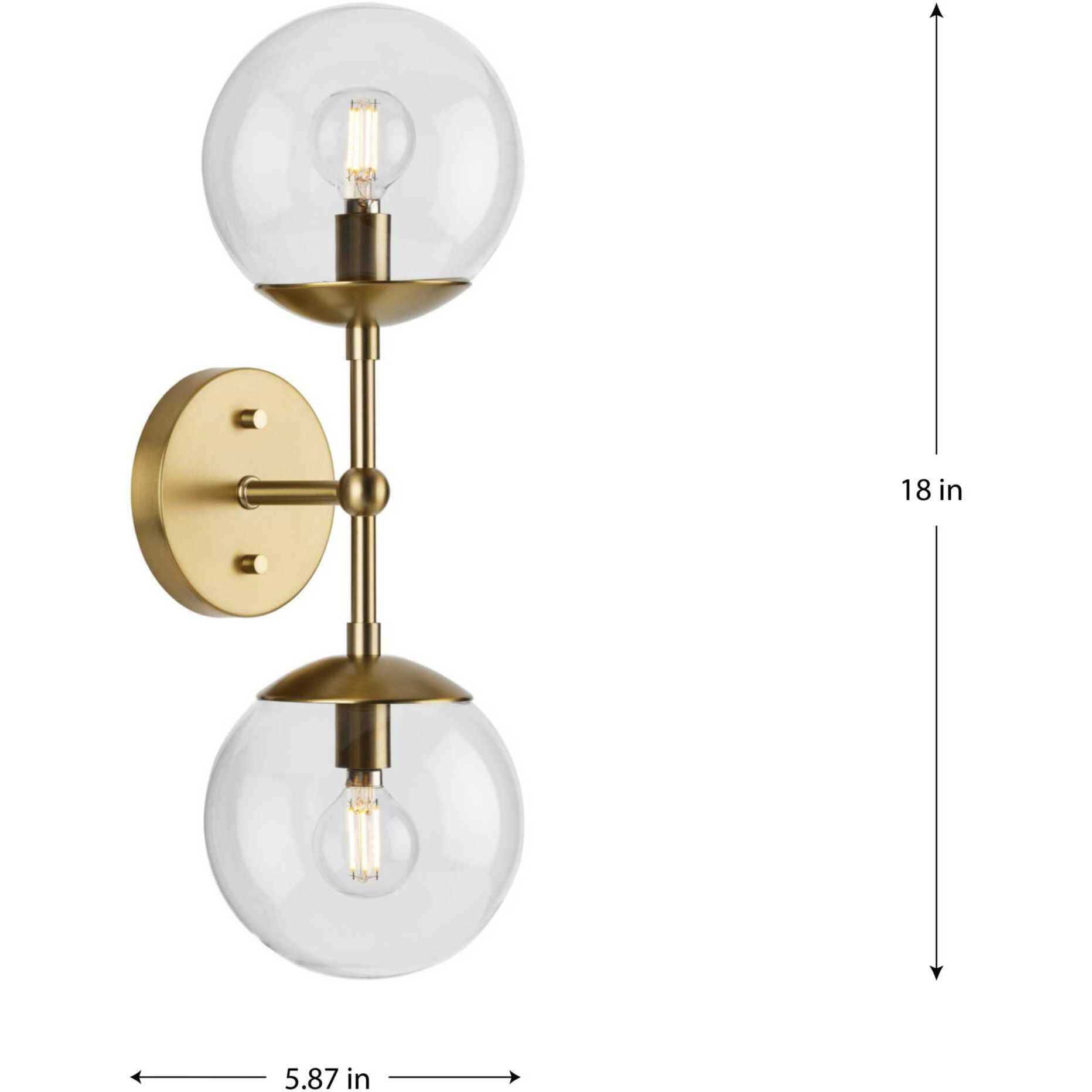 Atwell 2 Light 6.75 inch Brushed Bronze Wall Sconce Wall Light