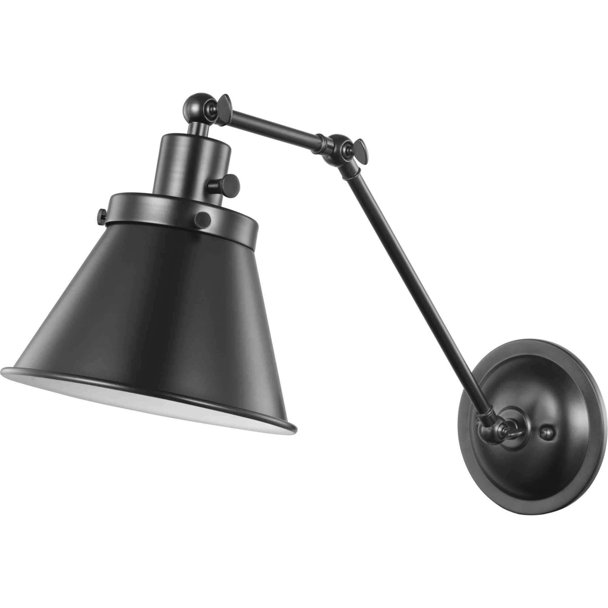 Hinton 18 inch 60.00 watt Matte Black Swing Arm Wall Light