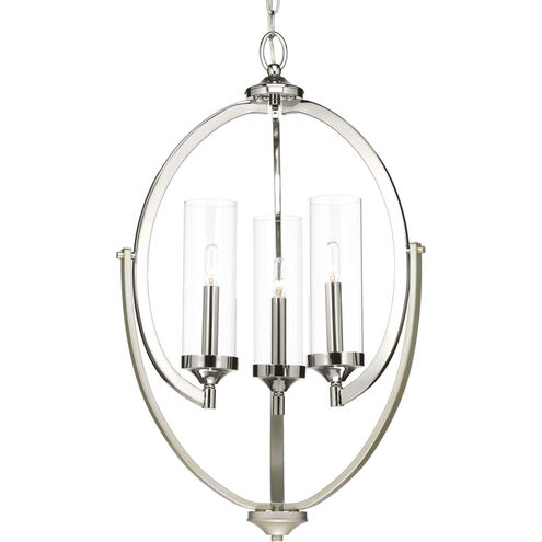 Evoke 3 Light 17.63 inch Polished Nickel Chandelier Ceiling Light, Design Series