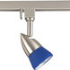 Track Lighting 1 Light 120 Brushed Nickel MR-16 Line Voltage Track Head Ceiling Light in Blue