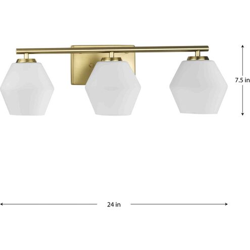 Copeland 3 Light 24 inch Brushed Gold Vanity Light Wall Light