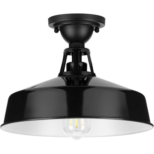 Cedar Springs 1 Light 13 inch Gloss Black Outdoor Semi-Flush Mount