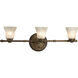 Savannah 3 Light 24 inch Burnished Chestnut Close-to-Ceiling Ceiling Light