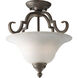 Melbourne 2 Light 17 inch Espresso Semi-Flush Mount Ceiling Light