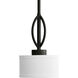 Calven 1 Light 6 inch Forged Black Mini-Pendant Ceiling Light in Opal Linen