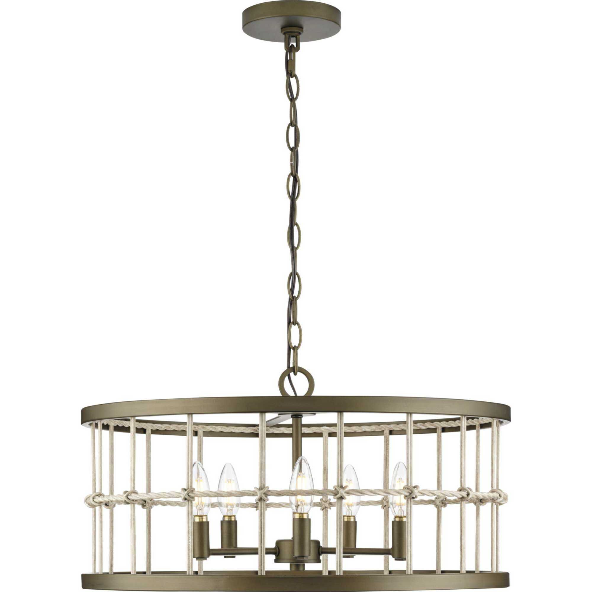 Lattimore 5 Light 22 inch Aged Brass Chandelier Ceiling Light, Design Series