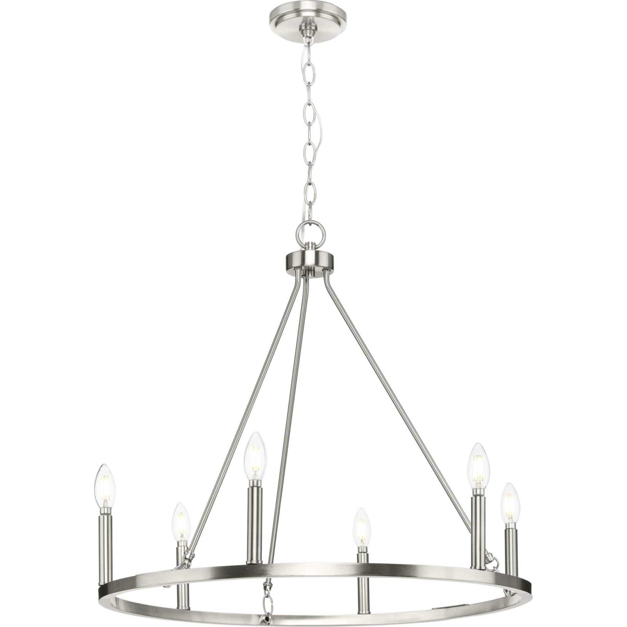 Gilliam 6 Light 27.62 inch Brushed Nickel Chandelier Ceiling Light
