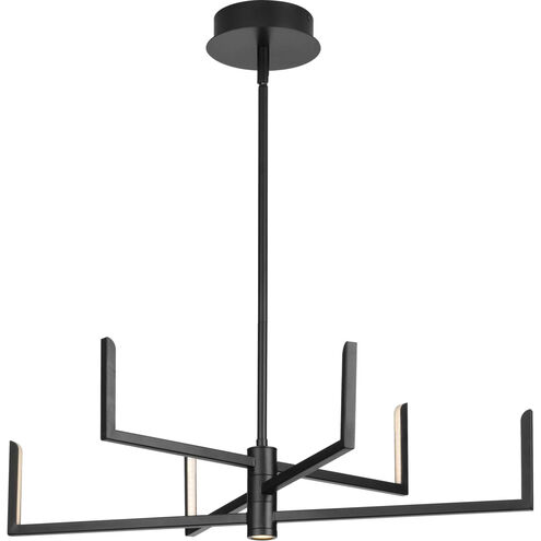 Pivot LED LED 28 inch Matte Black Chandelier Ceiling Light, Progress LED